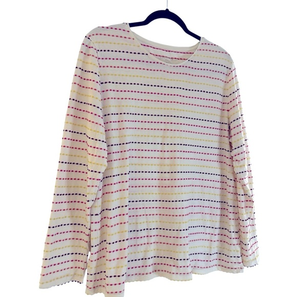 Talbots 100% cotton embroidered striped tunic top XL - Picture 4 of 11